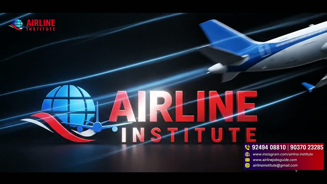 Cabin crew trainer introducing the Airline Institute campus and courses